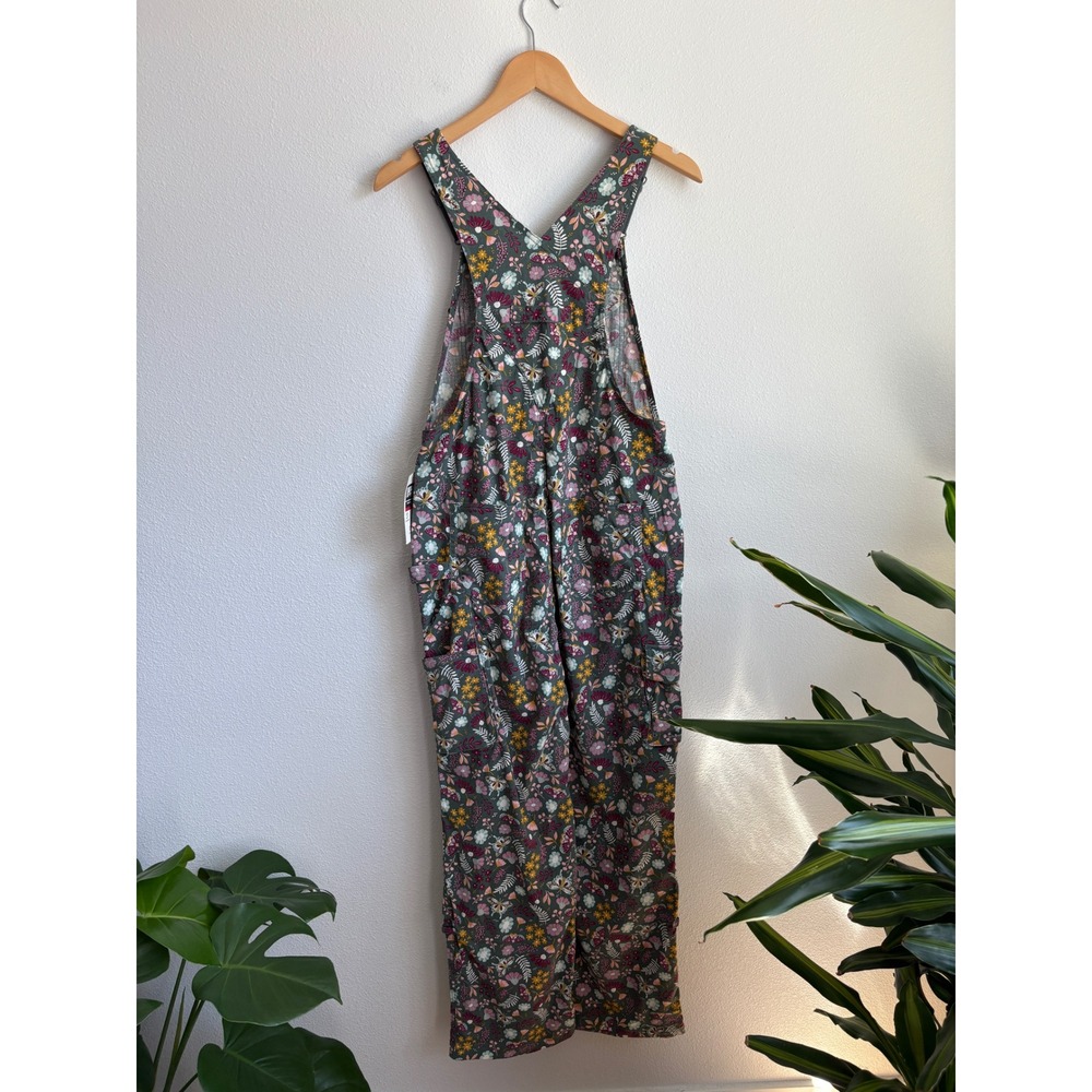 Duluth Trading Co Womens Heirloom Gardening Bib Overalls Floral Grey XS x 31 NWT - Picture 2 of 6